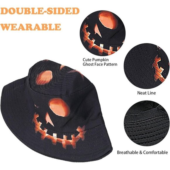 Women\'s Funny Face Teens Vintage Retro Style 80s Summer Outdoor Bucket Hat main image 4